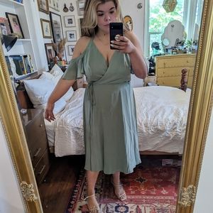 Cold Shoulder Wrap Dress